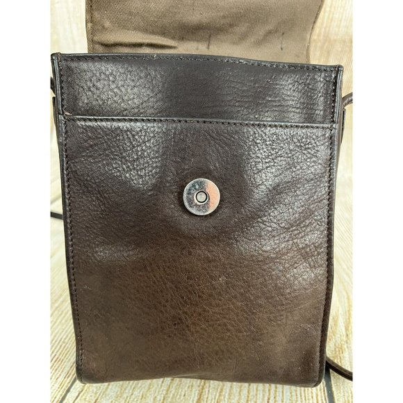Vintage Fossil Leather Handbag Crossbody Shoulder Purse Brown Small Minimalist - Picture 7 of 10